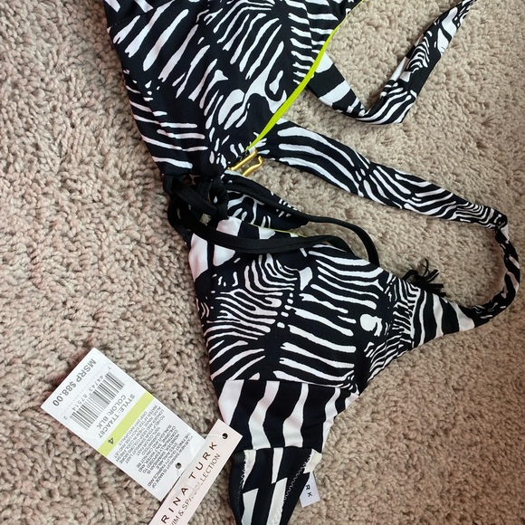 TRINA TURK TANZANIA ZEBRA BIKINI TOP - Picture 2 of 2